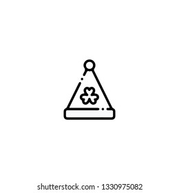 Hat icon, flat design line art thin style. Saint Patrick's Day vector illustration