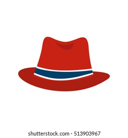 Hat icon in flat style isolated on white background. Headdress symbol vector illustration