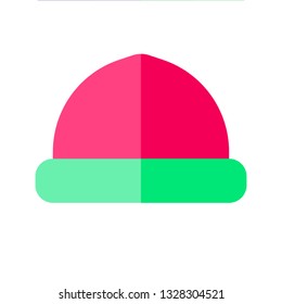 Hat icon flat style pink green