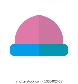 Hat icon flat style pink blue