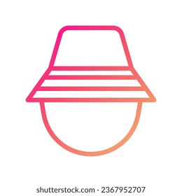 Hat icon gradient pink yellow summer beach illustration vector element and symbol perfect.