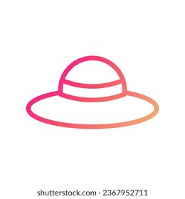 Hat icon gradient pink yellow summer beach illustration vector element and symbol perfect.