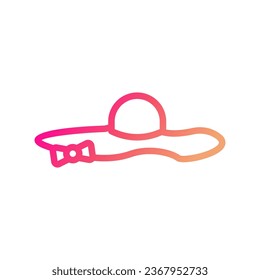 Icono de sombrero gradiente amarillo rosa verano ilustración de playa elemento vector y símbolo perfecto.