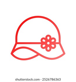 Hat icon gradient red summer beach symbol illustration vector element symbol perfect.