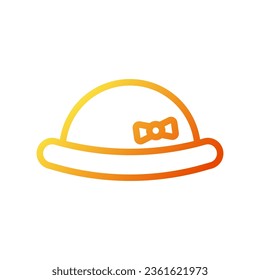 Hat icon gradient yellow orange illustration vector element and symbol perfect.