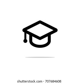 Hat icon. Graduation symbol. Flat design. Vector Illustration.