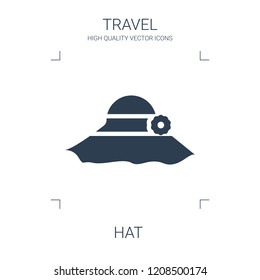 hat icon. high quality filled hat icon on white background. from travel collection flat trendy vector hat symbol. use for web and mobile