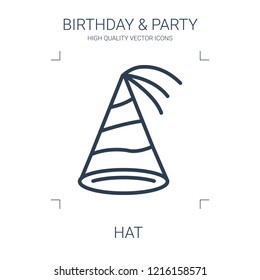 hat icon. high quality line hat icon on white background. from birthday party collection flat trendy vector hat symbol. use for web and mobile