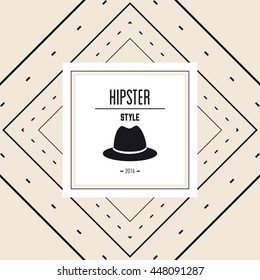 hat icon. Hipster style design. Vector graphic