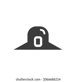 Hat Icon Isolated on Black and White Vector Graphic