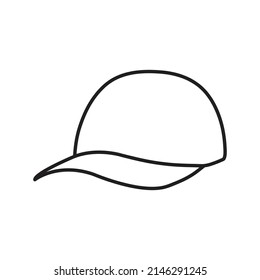 Hat icon isolated on white background. Hat sketch icon for web, mobile and infographics.