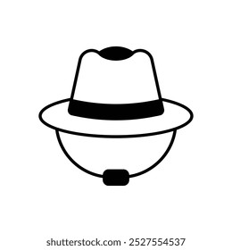 Ícone de chapéu isolado em um fundo branco. Ilustração vetorial.