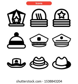 hat icon isolated sign symbol vector illustration - Collection of high quality black style vector icons
