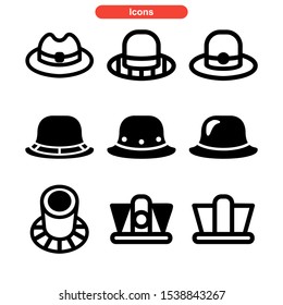 hat icon isolated sign symbol vector illustration - Collection of high quality black style vector icons
