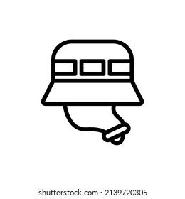 Hat Icon. Line Art Style Design Isolated On White Background