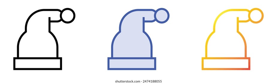 hat icon. Linear, Blue Fill and Gradient Style Design Isolated On White Background