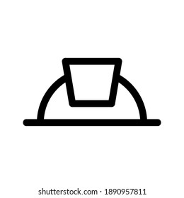 Hut-Symbol oder Logo einzeln auf Zeichensymbolen, Vektorgrafik - hochwertige Vektorsymbole in schwarzem Stil
