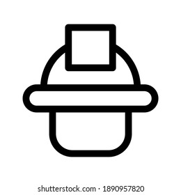 Icono de sombrero o logotipo símbolo de signo aislado ilustración vectorial - iconos vectoriales de estilo negro de alta calidad
