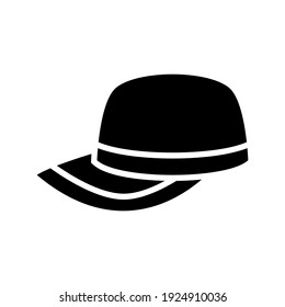 Icono de sombrero o logotipo símbolo de signo aislado ilustración vectorial - iconos vectoriales de estilo negro de alta calidad
