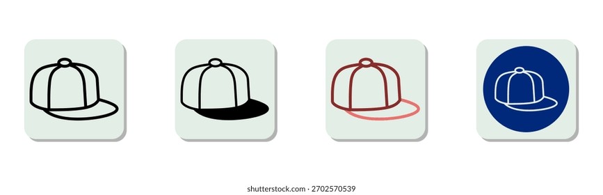 Ilustração de vetor de estilo múltiplo de ícone de chapéu
