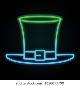 Hat icon in nolan neon colorful style. Simple thin line, outline vector of saint patrick's day for ui and ux, website or mobile application
