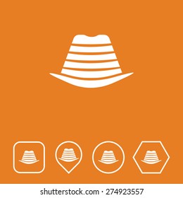 Hat Icon on Flat UI Colors with Different Shapes. Eps-10.