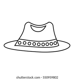 Hat icon. Outline illustration of hat vector icon for web