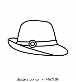 Hat icon in outline style on a white background