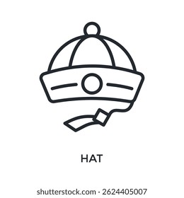 Hat Icon Outline Style. Vector Illustration For Graphic Design