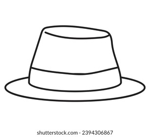 A hat icon in outline and vector format.