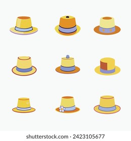 Hat icon Pro style Vector Set