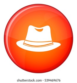 Hat icon in red circle isolated on white background vector illustration