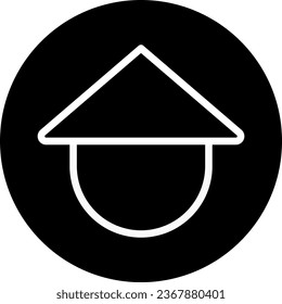 Icono de sombrero blanco redondeado elemento vectorial de año nuevo chino y símbolo perfecto.