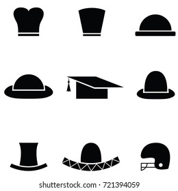 hat icon set