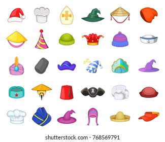 Hat icon set. Cartoon set of hat vector icons for your web design isolated on white background