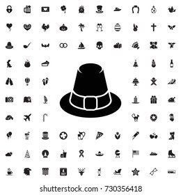 Hat icon. set of filled holiday icons.