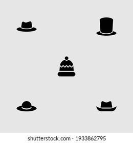 hat icon set isolated vector illustration