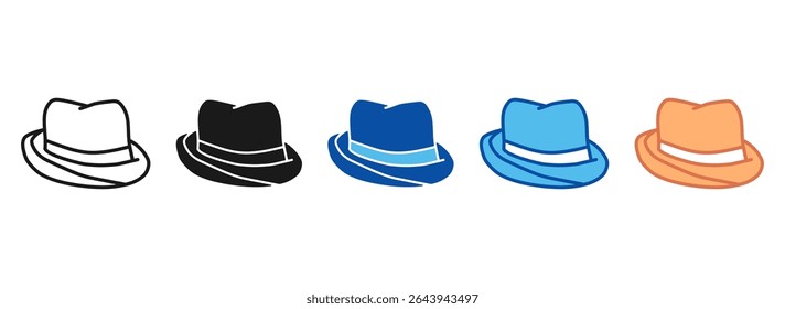Hat Icon Set Multiple Style Collection