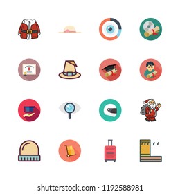 hat icon set. vector set about scholarship, graduate, diploma and pamela icons set.