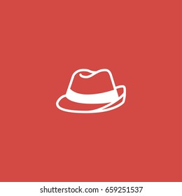 hat icon. sign design. red background