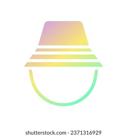 Hat icon solid gradient purple yellow green summer beach illustration vector element and symbol perfect.