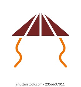 Hat icon solid orange brown colour chinese new year vector element and symbol perfect.