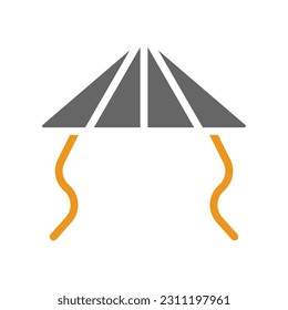 Hat icon solid style orange grey colour chinese new year vector element and symbol perfect.