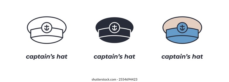 captain’s hat icon. captain’s hat Symbol sign for mobile concept and web design. Vector icon, Logo illustration, Vector graphics