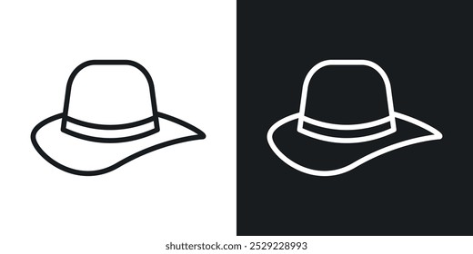 Hat icon in Thin line black color. flat simple vector symbols illustration.