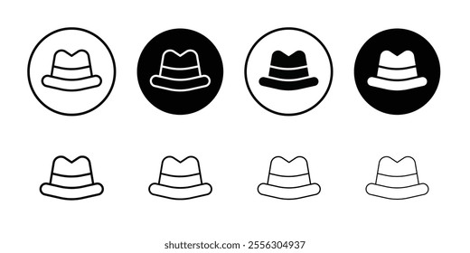 Hat icon Thin line vector illustration set