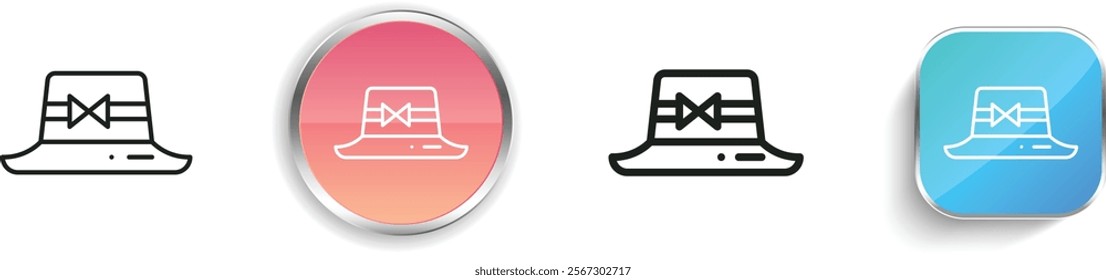 hat icon. Thin Linear, Regular and Button Style Design Isolated On White Background