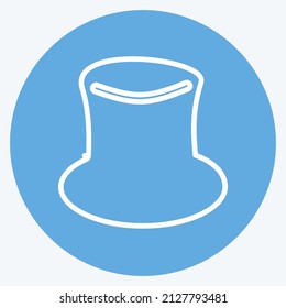 Hat Icon in trendy blue eyes style isolated on soft blue background