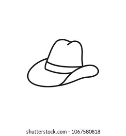 hat icon in trendy flat style, cowboy hat vector illustration 