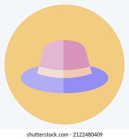 Hat Icon in trendy flat style isolated on soft blue background
